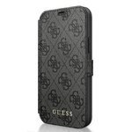 Pouzdro GUESS Apple iPhone 12 12 Pro book 4G Charms Collection GUFLBKSP12M4GG Grey Case