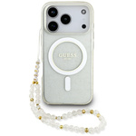 Etui Guess IML Glitter Pearl Strap       MagSafe do iPhone 17 Pro przezroczysty