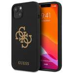 Černé pevné Pouzdro GUESS Apple iPhone 13 silikonové 4G logo