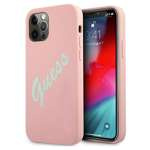 Pouzdro GUESS Apple iPhone 12 Pro Max Silicone Vintage GUHCP12LLSVSPG Pink Green Hardcase