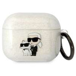 Karl Lagerfeld KLA3HNKCTGT Copertura Airpods 3 trasparente Gliter Karl&amp;Choupette