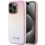 Etui Guess GUHCP15LPSAIRSP iPhone 15 Pro 6.1" różowy/pink hardcase Saffiano Iridescent Script Case