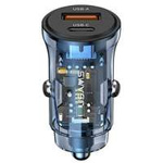 USAMS Charg. sam. 1xUSB+1xUSB-C C32 30W Fast Charge modrá/modrá CC164CC02 (US-CC164)