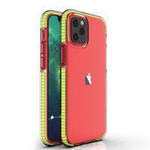 Pružinový Case gelový kryt pouzdro s barevným rámečkem pro iPhone 13 mini žlutý