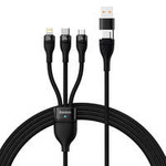 Baseus Flash Series II kabel USB Type C / USB Type A - USB Type C / Lightning / micro USB 100 W 1,2 m černý (CASS030101)