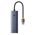 Hub 4w1 Baseus UltraJoy  USB-A do USB 3.0 + RJ45 (szary)