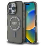 Etui Guess iPhone 16 Pro Max czarny/black hardcase IML Glitter Circle MagSafe