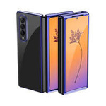 Pokovování Case obal Kryt Samsung Galaxy Z Fold 4 s kovově modrým rámečkem