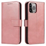 Magnet Case pro Samsung S24 s klopou a peněženkou - růžové