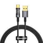 Baseus Datový kabel Explorer Series s automatickým vypínáním a rychlým nabíjením z USB na Type-C 100 W 1 m černý