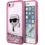 Obal Karl Lagerfeld KLHCI8LNKHCP iPhone 7/8/ SE 2020/2022 pink/pink hardcase Glitter Karl Head Case