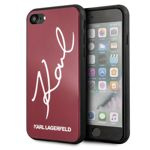 Pouzdro KARL LAGERFELD Apple iPhone 7 8 SE 2020 Signature Glitter KLHCI8DLKSRE Červený pevný kufřík
