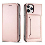 Magnet Card Case pro iPhone 12 krycí stojánek na karty peněženka růžový