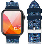 Kingxbar Crystal Fabric Band Strap Watch Bracelet 6/5/4/3/2 (40mm / 38mm) Silicone Strap Crystal Band Blue