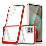 Průhledný gelový kryt 3v1 pouzdro pro Samsung Galaxy A12 5G s rámečkem červený