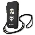 Karl Lagerfeld Kabelka KLHCP12MOPHKCK 6,1" černá/černá tvrdácase Saffiano Ikonik Karl&Choupette Head