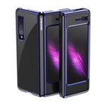 Pokovování Case tvrdý case kryt pouzdro s kovovým okrajem Samsung Galaxy Fold modrý