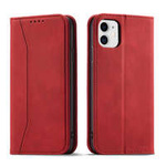 Magnet Fancy Case pro iPhone 12 krycí karta peněženka stojánek na karty červený