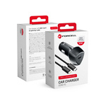 Ładowarka samochodowa Forcell F-Energy Carbon USB C QC3.0 PD 3A 20W + kabel USB C do Lightning CC50-1C czarna