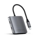 Satechi 4 Port USB-C Hub PD - aluminiowy hub USB-C (4x USB-C 10Gbps, w tym 1x 100W PD) (space gray)