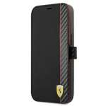 Pouzdro FERRARI Apple iPhone 13 Mini Book On Track Carbon Case Black Pouzdro