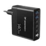 Wozinsky CGWCB 140W GaN nástěnná nabíječka 3 x USB-C / 2 x USB-A - černá