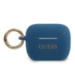 Pouzdro GUESS Apple AirPods Pro Silicone Glitter GUACAPSILGLBL Blue Case