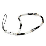 Guess přívěsek GUSTBCKH Řemínek k telefonu Heishi Beads black-white/black-white