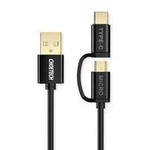Choetech 2v1 kabel kabel USB - USB typu C / micro USB 1,2 m 3A černý (XAC-0012-102BK)