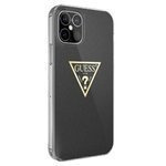 Pouzdro GUESS Apple iPhone 12 Mini Metallic Collection GUHCP12SPCUMPTBK Black Hardcase