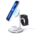 Indukční nabíječka Choetech (kompatibilní s MagSafe) Stojan pro iPhone, Apple Watch, AirPods bílá (T585-F)