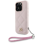 Etui Karl Lagerfeld Quilted Initial Logo & Chain Strap do iPhone 16 Pro różowy