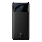 Baseus Bipow powerbank s displejem 30000mAh 15W černá (Overseas Edition) + kabel USB-A - Micro USB 0,25m černá (PPBD050201)