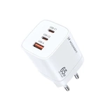 Wozinsky CGWCW 65W USB-A / 2 x USB-C GaN nástěnná nabíječka - bílá