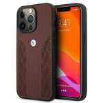 Pouzdro BMW Apple iPhone 13 Pro Max Leather Curve Perforate Red Hardcase