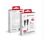 Kabel USB C do Lightning Forcell F-Energy PD 3A 27W Carbon 1 m CB-01C czarny