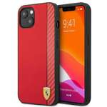 Pouzdro FERRARI Apple iPhone 13 On Track Carbon Stripe Red Hardcase