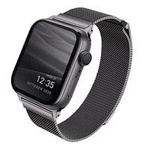 UNIQ řemínek Dante Apple Watch Series 4/5/6/7/SE 40/41mm. Nerezová ocel grafit/grafit