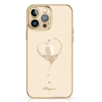 Kingxbar Wish Series silikonový obal s krystaly pro iPhone 15 Pro - zlatý