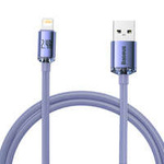 Baseus Crystal Shine Series kabel USB kabel pro rychlé nabíjení a přenos dat USB Typ A - Lightning 2,4A 1,2m fialový (CAJY000005)