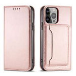 Pouzdro na magnetické karty pro Samsung Galaxy S23 Flip Wallet Stand Pink