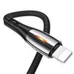 Kabel Opletený USAMS Lightning U-Tone Power-off 2A Rychlé nabíjení 1,2 m černý