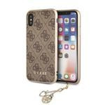 Pouzdro Guess GUHCPXGF4GBR iPhone X/Xs brown / brown hard case 4G Charms Collection Case