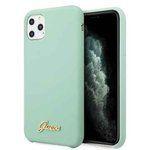 Pouzdro Guess iPhone 11 Pro green green hard case Silicone Vintage Gold Logo Case