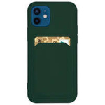 Pouzdro Card Case silikonový pouzdro peněženka se slotem na karty a doklady pro Samsung Galaxy S21+ 5G (S21 Plus 5G) dark green Case