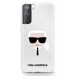 Pouzdro KARL LAGERFELD Samsung Galaxy S21 Plus Karl`s Head KLHCS21MKTR Čiré pevné pouzdro