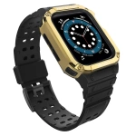 Pasek z etui ochronnym Protect Strap Band do Apple Watch 38 / 40 / 41 mm opaska obudowa pancerna - czarny, złoty