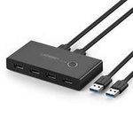 Ugreen spínací skříňka HUB switch 4x USB 3.2 Gen 1 USB hub pro dva počítače černá (US216 30768)