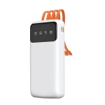 Dudao K6Pro uniwersalny powerbank 10000mAh z kablem USB, USB Typ C, Lightning biały (K6Pro-white)