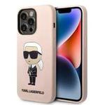 Pouzdro Karl Lagerfeld iPhone 14 Pro Max 6,7" hardcase pink/pink Silicone Ikonik